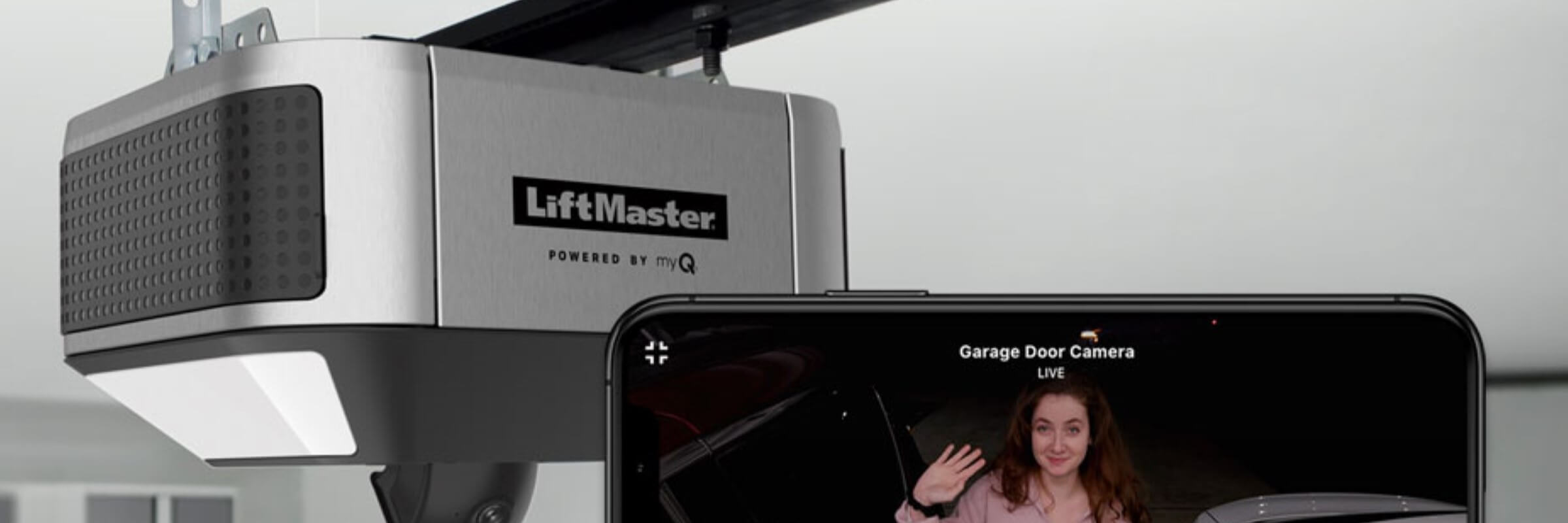 Liftmaster Secure View™ Ultra-Quiet Belt Drive Smart Opener With Camera, LED Corner To Corner Lighting™ And Battery Backup